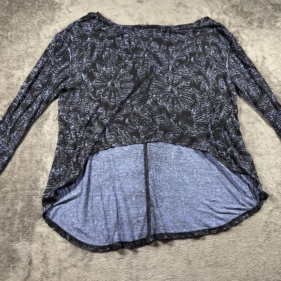 Free People Sahara Print High Back Long Sleeve Top V-Neck Stretch Medium F125 - Picture 5 of 11